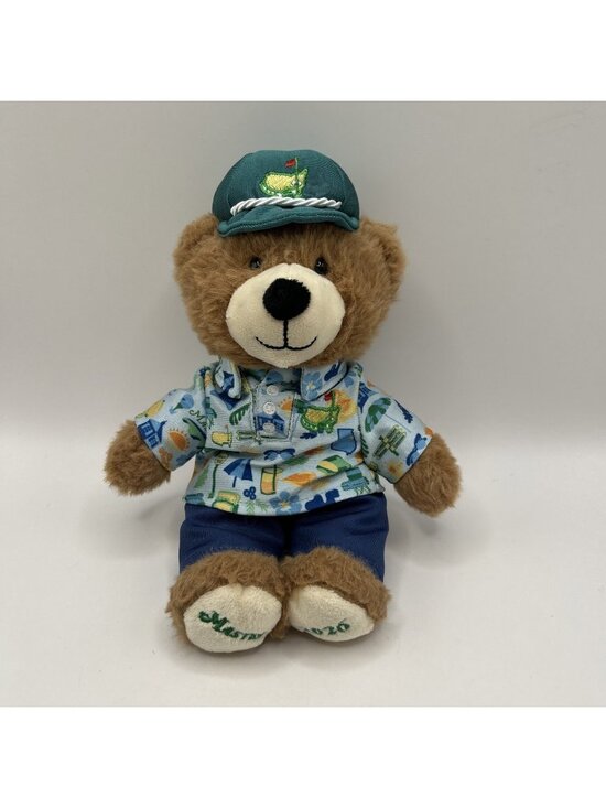 Masters Other - 2026 Masters Tournament Boy Teddy Bear Plush Blue Shirt Cap Stuffed Animal Golf
